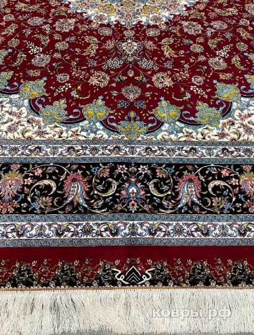 ковер ручной работы Шелковый Иранский ковер ручной работы Qum (Кум) 2.5x2.01 — фото 4