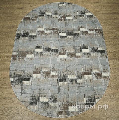 ковер OZKAPLAN Kalahari W7210 L.GREY / D.BEİGE овал