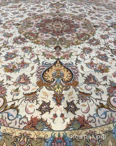 ковер ручной работы Иранский ковер ручной работы из шелка и шерсти Tabriz (Табриз) 4x4 — фото 3