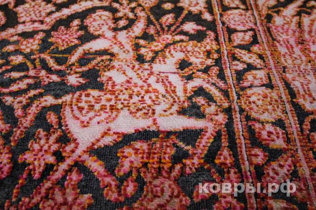 ковер ручной работы Индийский ковер ручной работы из шелка и шерсти 3.76x2.66 — фото 5