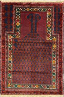 Шерстяной Иранский ковер ручной работы Namazlik (Намазлык ) 1.4x0.87