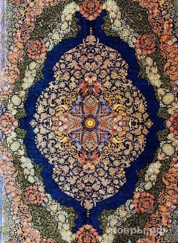 ковер ручной работы Шелковый Иранский ковер ручной работы Qum (Кум) 2.92x2 — фото 5