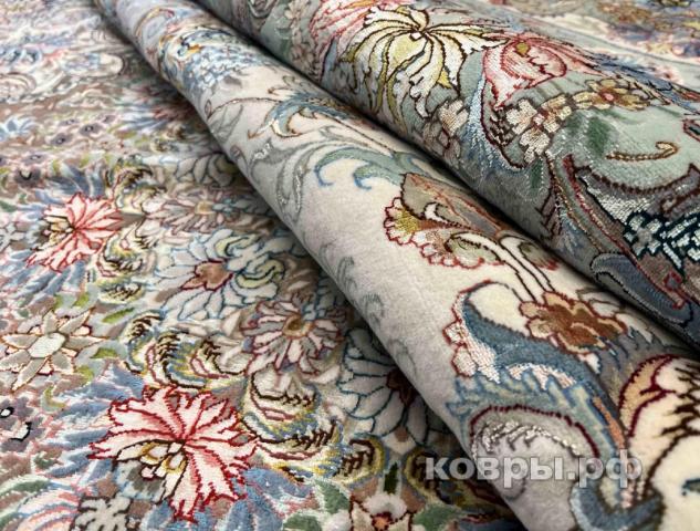 ковер ручной работы Иранский ковер ручной работы из шелка и шерсти Tabriz (Табриз) 5x5 — фото 7