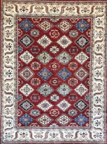 Шелковый Афганский ковер ручной работы Kazakh (Казах) 3.95x2.97