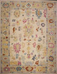 Шелковый Афганский ковер ручной работы Oushak (Ушак) 4.25x3.08