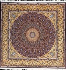 Иранский ковер ручной работы из шелка и шерсти Isfahan (Исфахан) 3.03x3.01