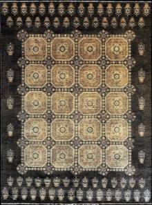 Шелковый Афганский ковер ручной работы Сhoubi (Чуби) 3.46x2.73