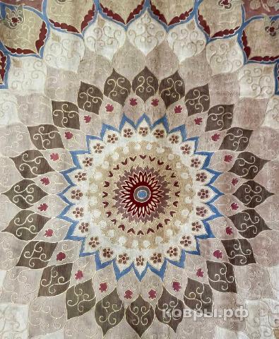 ковер ручной работы Китайский ковер ручной работы из шелка и шерсти 3.66x4.57 — фото 8