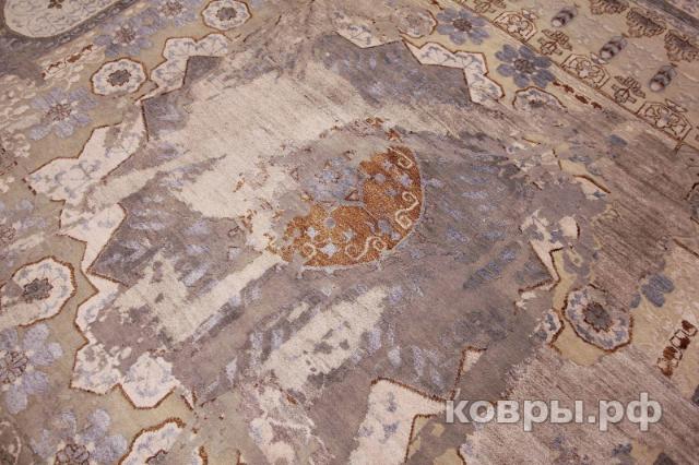 ковер ручной работы Индийский ковер ручной работы из шелка и шерсти 3.68x2.79 — фото 2