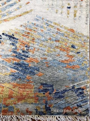 ковер ручной работы Индийский ковер ручной работы из шелка и шерсти 3.08x2.45 — фото 4