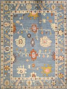 Шелковый Афганский ковер ручной работы Oushak (Ушак) 3.8x2.73