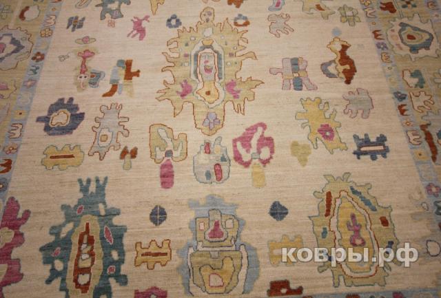 ковер ручной работы Шелковый Афганский ковер ручной работы Oushak (Ушак) 4.25x3.08 — фото 3