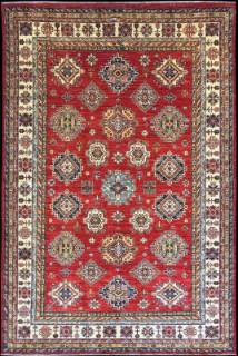 Шелковый Афганский ковер ручной работы Kazakh (Казах) 3.44x2.39 Шелковый Афганский ковер ручной работы Kazakh (Казах) 3.44x2.39
