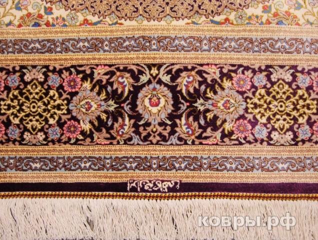 ковер ручной работы Шелковый Иранский ковер ручной работы Qum (Кум) 1.58x2.42 — фото 2