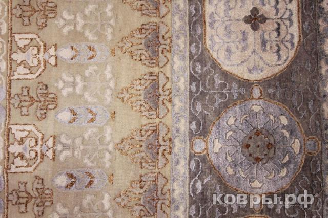 ковер ручной работы Индийский ковер ручной работы из шелка и шерсти 3.68x2.79 — фото 3