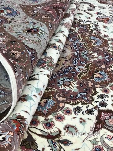 ковер ручной работы Иранский ковер ручной работы из шелка и шерсти Tabriz (Табриз Шива) 3.5x2.5 — фото 3