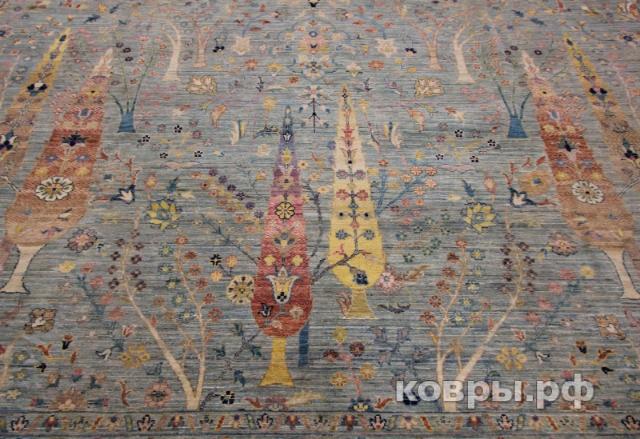 ковер ручной работы Шелковый Афганский ковер ручной работы Сhoubi (Чуби файн) 4.22x3 — фото 9