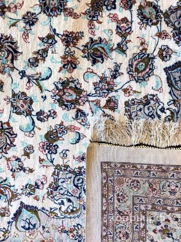 ковер ручной работы Шелковый Иранский ковер ручной работы Qum (Кум Кашан)2.5x3.5 — фото 2