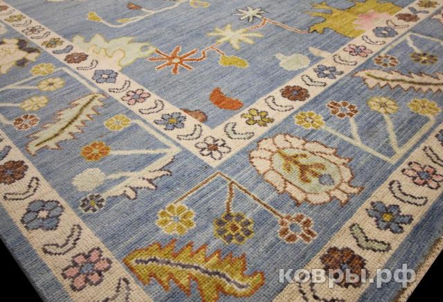 ковер ручной работы Шелковый Афганский ковер ручной работы Oushak (Ушак) 3.8x2.73 — фото 3