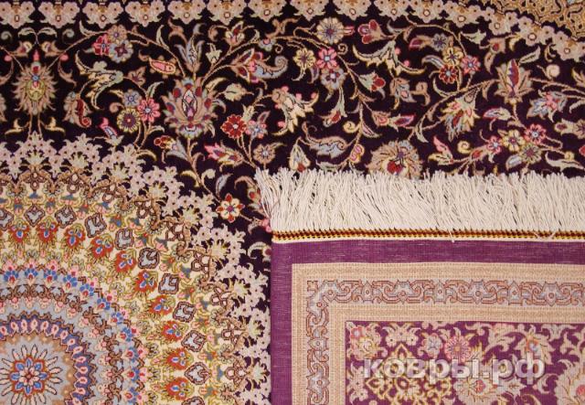 ковер ручной работы Шелковый Иранский ковер ручной работы Qum (Кум) 1.58x2.42 — фото 5