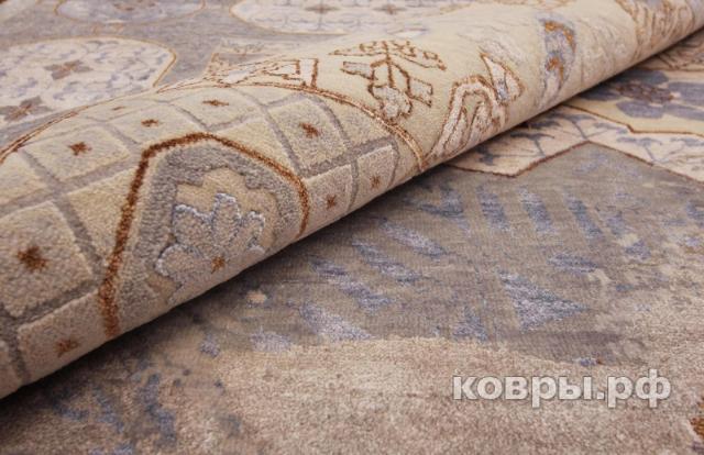 ковер ручной работы Индийский ковер ручной работы из шелка и шерсти 3.68x2.79 — фото 6