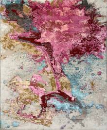 Индийский ковер ручной работы из шелка и шерсти 2.97x2.46