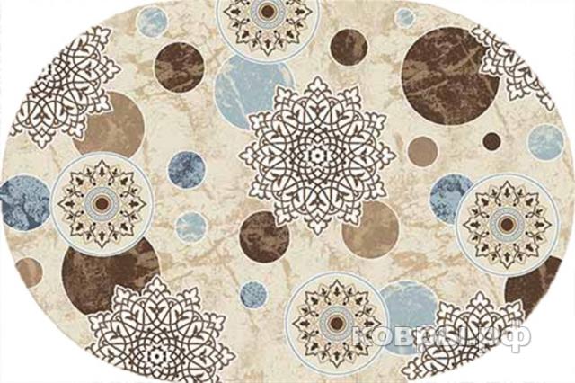 ковер Merinos Valencia Deluxe d309 CREAM-BROWN Овал