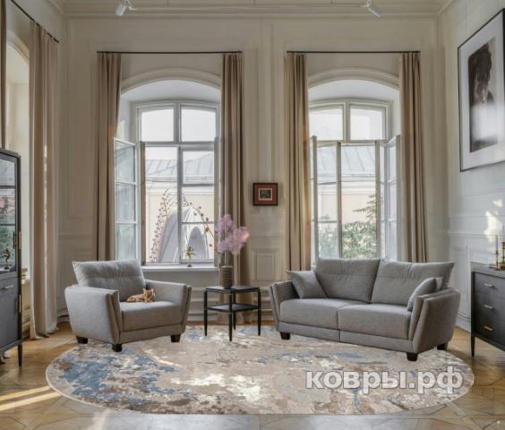 ковер Ковер ALPIN PARADIZE 00085A L.BLUE / BEIGE Овал — фото 3