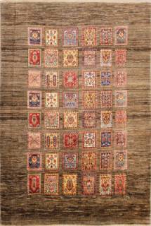 Шерстяной Афганский ковер ручной работы Сhoubi (Чуби бахтияри) 1.9x1.49