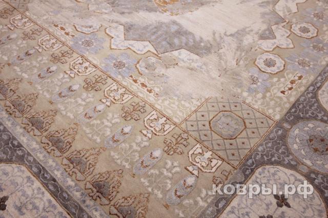 ковер ручной работы Индийский ковер ручной работы из шелка и шерсти 3.68x2.79 — фото 7