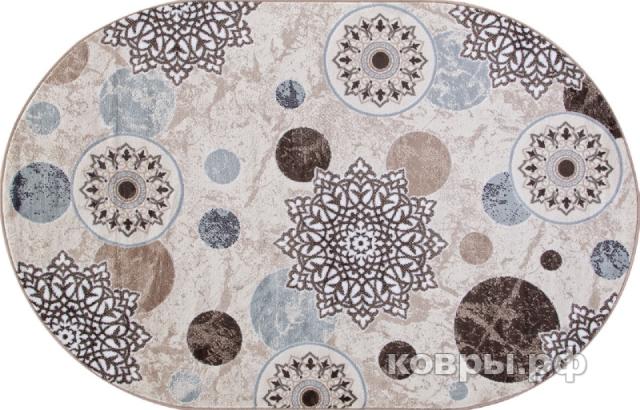 ковер Merinos Valencia Deluxe d309 CREAM-BROWN Овал — фото 2