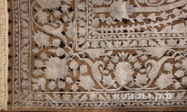 ковер ручной работы Индийский ковер ручной работы из шелка и шерсти 3.01x2.43 — фото 5