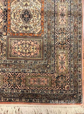 ковер ручной работы Шелковый Индийский ковер ручной работы Kashmir (Кашмир акбал тайл )  3.52x2.68 — фото 2