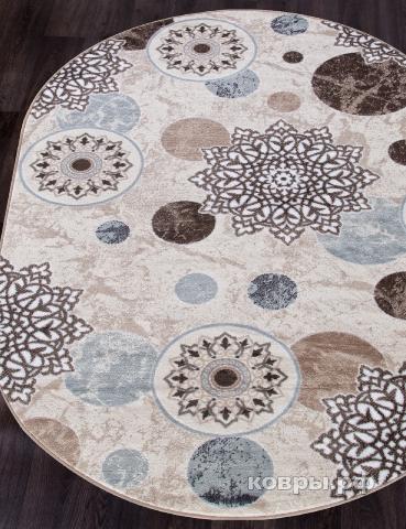 ковер Merinos Valencia Deluxe d309 CREAM-BROWN Овал — фото 3