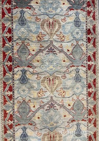 ковер ручной работы Шерстяной Афганский ковер ручной работы Сhoubi Ziegler (Чуби зиглер) 5.37x1.03 — фото 2