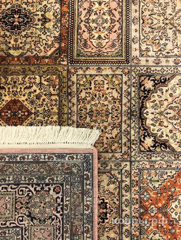 ковер ручной работы Шелковый Индийский ковер ручной работы Kashmir (Кашмир акбал тайл )  3.52x2.68 — фото 3