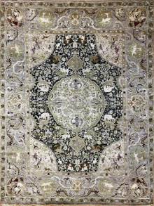 Индийский ковер ручной работы из шелка и шерсти 3.61x2.75