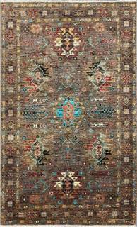 Шелковый Афганский ковер ручной работы Сhoubi (Чуби файн) 1.94x1.24