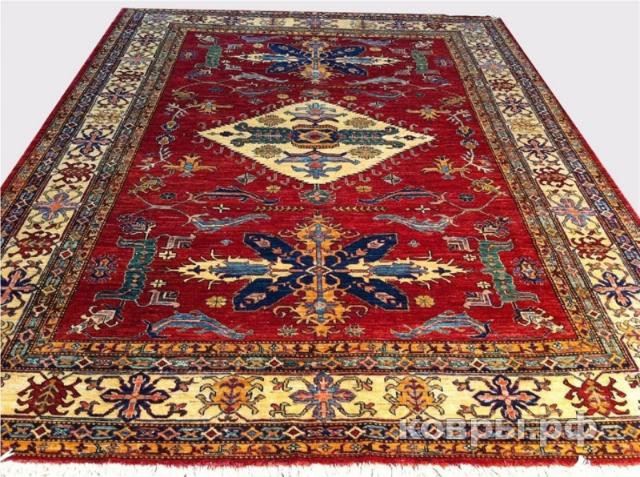 ковер ручной работы Афганский ковер ручной работы Казах 2.43x3.09м — фото 2