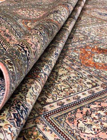 ковер ручной работы Шелковый Индийский ковер ручной работы Kashmir (Кашмир акбал тайл )  3.52x2.68 — фото 4