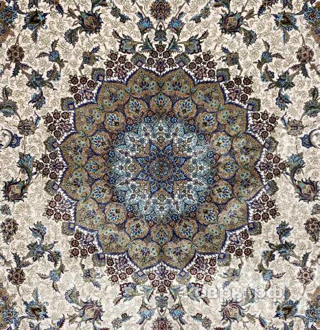 ковер ручной работы Шелковый Иранский ковер ручной работы Qum (Кум) 3.5x2.5 — фото 2