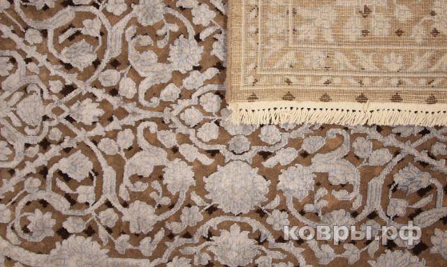 ковер ручной работы Индийский ковер ручной работы из шелка и шерсти 3.01x2.43 — фото 6