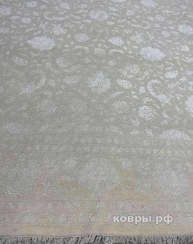 ковер ручной работы Индийский ковер ручной работы из шелка и шерсти 3.69x2.75 — фото 3