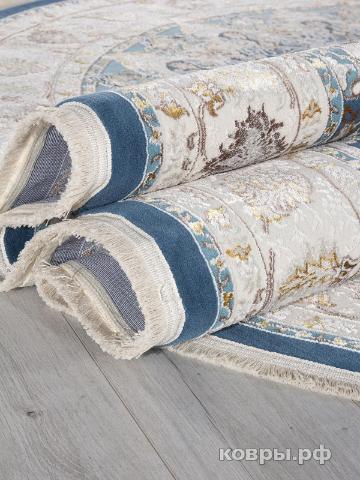 ковер Ковер ARDA ZARINA A050B D.BLUE SHIRINK / CREAM Овал — фото 4