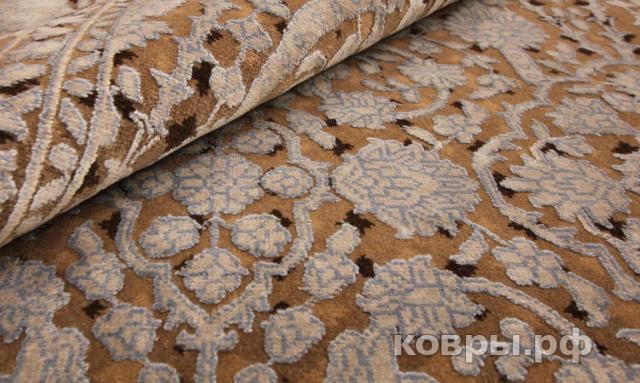 ковер ручной работы Индийский ковер ручной работы из шелка и шерсти 3.01x2.43 — фото 7