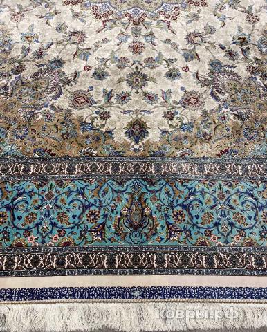 ковер ручной работы Шелковый Иранский ковер ручной работы Qum (Кум) 3.5x2.5 — фото 4