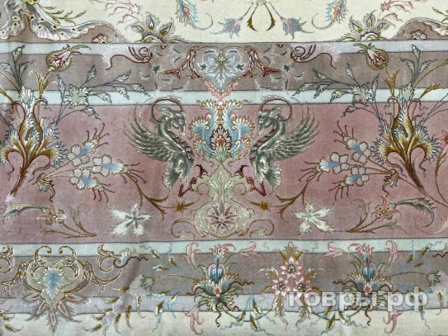 ковер ручной работы Иранский ковер ручной работы из шелка и шерсти Tabriz (Табриз) 6.05x3.95 — фото 2