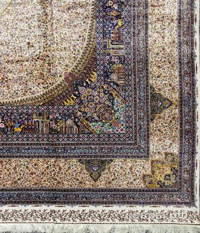 ковер ручной работы Шелковый Иранский ковер ручной работы Qum (Кум) 6x4 — фото 3