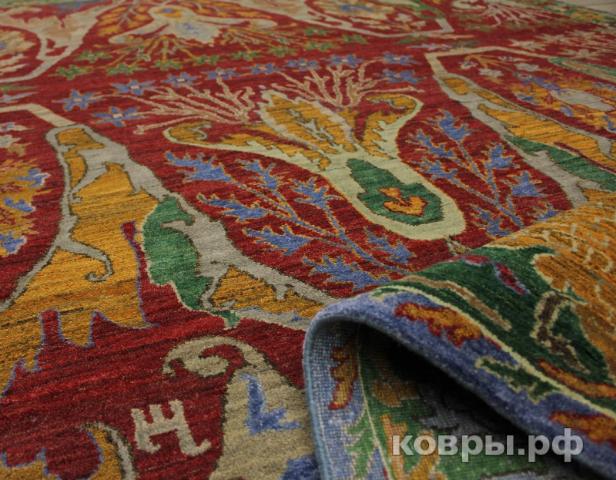 ковер ручной работы Индийский ковер ручной работы из шелка и шерсти Bidjar (Биджар) 3.74x2.74 — фото 2