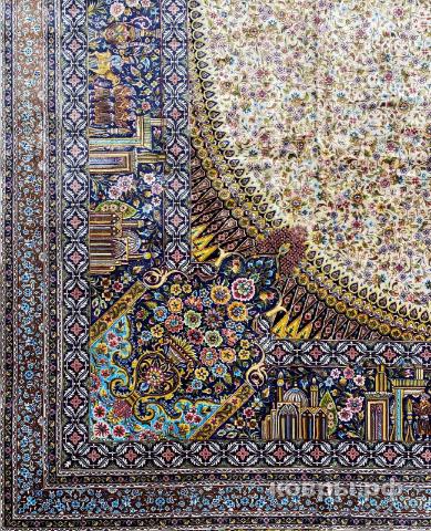 ковер ручной работы Шелковый Иранский ковер ручной работы Qum (Кум) 6x4 — фото 4